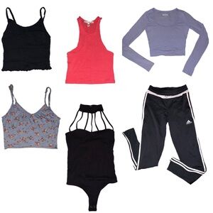 6 PC Womens Juniors Clothing Lot Bundle Adidas Hollister Express